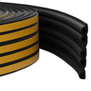 Selvklebende vindues tætningsbånd Sort 9 x 6 mm 12 m EPDM-skum