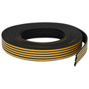 Selvklebende vindues tætningsbånd Sort 9 x 6 mm 25 m EPDM-skum