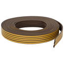 Selvklebende vindues tætningsbånd Brun 9 x 6 mm 25 m EPDM-skum