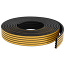 Selvklebende vindues tætningsbånd Sort 9 x 8 mm 100 m EPDM-skum