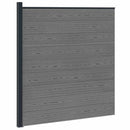 Hegnssæt 175 x 186 cm WPC og Aluminium Grå
