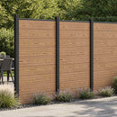 Hegnspanel WPC og Aluminium Brun