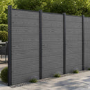 Hegnspanel WPC og Aluminium Grå