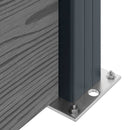 Hegnssæt 5 pcs 872 x 186 cm WPC og Aluminium Grå