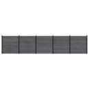 Hegnssæt 5 pcs 872 x 186 cm WPC og Aluminium Grå