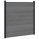 Hegnssæt 7 pcs 1218 x 186 cm WPC og Aluminium Grå