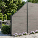 Hegnssæt 6 pcs 965 x 186 cm WPC og Aluminium Grå