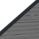Hegnssæt 6 pcs 965 x 186 cm WPC og Aluminium Grå