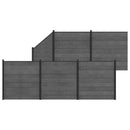 Hegnssæt 6 pcs 965 x 186 cm WPC og Aluminium Grå