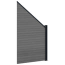 Hegnssæt 6 pcs 965 x 186 cm WPC og Aluminium Grå