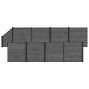 Hegnssæt 9 pcs 1484 x 186 cm WPC og Aluminium Grå
