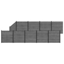 Hegnssæt 10 pcs 1657 x 186 cm WPC og Aluminium Grå
