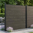 Hegnssæt 2 pcs 353 x 186 cm WPC og Aluminium Sort