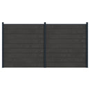 Hegnssæt 2 pcs 353 x 186 cm WPC og Aluminium Sort