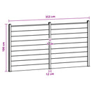 Hegnssæt 2 pcs 353 x 186 cm WPC og Aluminium Sort