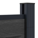Hegnssæt 3 pcs 526 x 186 cm WPC og Aluminium Sort