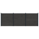 Hegnssæt 3 pcs 526 x 186 cm WPC og Aluminium Sort