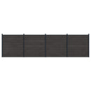 Hegnssæt 4 pcs 699 x 186 cm WPC og Aluminium Sort
