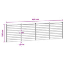 Hegnssæt 4 pcs 699 x 186 cm WPC og Aluminium Sort