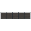 Hegnssæt 5 pcs 872 x 186 cm WPC og Aluminium Sort