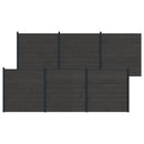 Hegnssæt 6 pcs 1045 x 186 cm WPC og Aluminium Sort