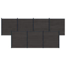 Hegnssæt 7 pcs 1218 x 186 cm WPC og Aluminium Sort