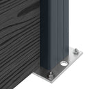 Hegnssæt 8 pcs 1391 x 186 cm WPC og Aluminium Sort