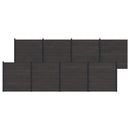 Hegnssæt 8 pcs 1391 x 186 cm WPC og Aluminium Sort