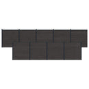 Hegnssæt 9 pcs 1564 x 186 cm WPC og Aluminium Sort