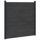 Hegnssæt 9 pcs 1564 x 186 cm WPC og Aluminium Sort
