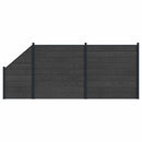 Hegnssæt 3 pcs 446 x 186 cm WPC og Aluminium Sort