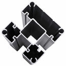 Hegnssæt 4 pcs 619 x 186 cm WPC og Aluminium Sort
