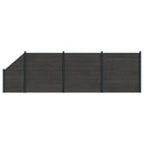 Hegnssæt 4 pcs 619 x 186 cm WPC og Aluminium Sort