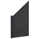 Hegnssæt 4 pcs 619 x 186 cm WPC og Aluminium Sort