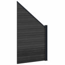 Hegnssæt 4 pcs 619 x 186 cm WPC og Aluminium Sort