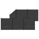 Hegnssæt 6 pcs 965 x 186 cm WPC og Aluminium Sort