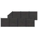 Hegnssæt 8 pcs 1311 x 186 cm WPC og Aluminium Sort