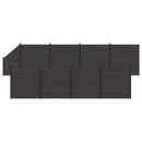 Hegnssæt 9 pcs 1484 x 186 cm WPC og Aluminium Sort