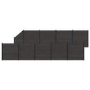 Hegnssæt 10 pcs 1657 x 186 cm WPC og Aluminium Sort