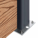 Hegnssæt 2 pcs 353 x 105 cm WPC og Aluminium Brun