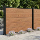 Hegnssæt 2 pcs 353 x 105 cm WPC og Aluminium Brun