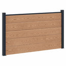 Hegnssæt 2 pcs 353 x 105 cm WPC og Aluminium Brun