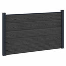 Hegnssæt 2 pcs 353 x 105 cm WPC og Aluminium Sort