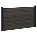 Hegnssæt 2 pcs 353 x 105 cm WPC og Aluminium Sort