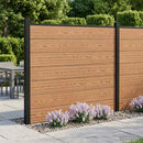 Hegnspanel WPC og Aluminium Brun