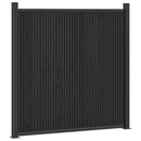 Hegnspanel 2 pcs WPC og Aluminium Sort