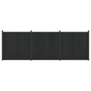Hegnspanel 3 pcs WPC og Aluminium Sort