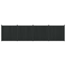 Hegnspanel 4 pcs WPC og Aluminium Sort