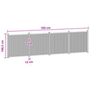 Hegnspanel 4 pcs WPC og Aluminium Sort
