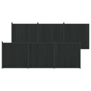 Hegnspanel 6 pcs WPC og Aluminium Sort